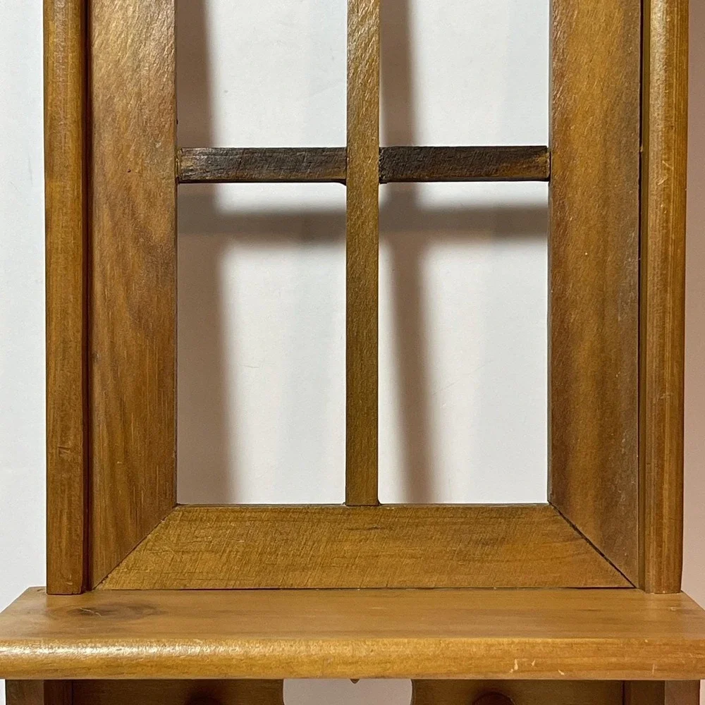 Wood Wall Decor Shelf Heart Cut Out Kitchen Pegs Cottagecore Granny Country VTG